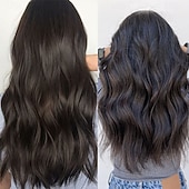 Недорогие Зажим в расширениях-4 шт. накладных волос на заколках 20 дюймов черные накладные волосы длинные волнистые накладные волосы на заколках синтетические густые волосы для женщин