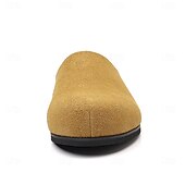 cheap Men&#039;s Clogs &amp; Mules-Men&#039;s Khaki Backless Mule Loafers – Minimalist Slip-On Comfort Shoes with Soft Faux Suede for Indoor Lounging Casual Errands and Summer Relaxation