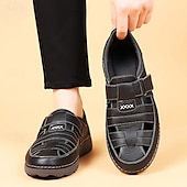 economico Sandali casual-Sneakers da uomo con cinturino in velcro color cuoio, tomaia traspirante e suola flessibile: scarpe comode ed eleganti per abbigliamento casual e attività all&#039;aperto