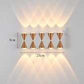 economico applique da esterno-Lampada da parete a LED per esterni 10W, illuminazione up/down, per interni, 4/6/8/10 teste, curva, impermeabile, IP65, lampada da camera da letto moderna, luce bianca calda, AC85-265V