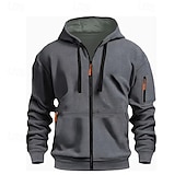 preiswerte Basic-Hoodies für Herren-Herren Kapuzensweatshirt Schwarz Weiß Wein Armeegrün Rote Mit Kapuze Einfach Reißverschluss Farbblock Sport &amp; Outdoor Lässig Täglich Polyester Cool Lässig sportlich Frühling &amp; Herbst Bekleidung