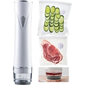 abordables Rangements pour la cuisine-Machine à emballer sous vide portable améliorée pour aliments, machine à emballer sous vide portable avec arrêt automatique &amp;filtre amovible, verrouillage fraîcheur 5x