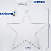 billige USB-drevet-1 stk patriotiske hengende lys smijern rød hvit blå femtakket stjerne 4. juli uavhengighetsdag 250-årsjubileum minnedag gårdsplass balkong veranda fest