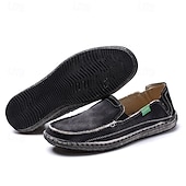 economico Slip-ons e mocassini da uomo-Mocassini da uomo in denim blu con bordo sfrangiato, scarpe casual leggere slip-on per le uscite del fine settimana, le passeggiate estive e il comfort quotidiano