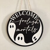 halpa Halloween-halloween etuoven seppele ovenripustin aave tervetuloa oven numero puinen käsityöt riipus