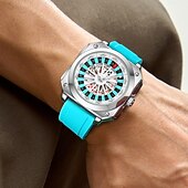 Χαμηλού Κόστους Ρολόγια Quartz-va va voom μάρκας πρωτότυπο περιστρεφόμενο ρολόι πυξίδας μοντέρνο νυχτερινό φως με μηχανισμό σιλικόνης χαλαζία, πολυτελή ρολόγια αναψυχής και αθλητισμού