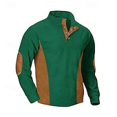 preiswerte Einfache Sweatshirts-Herren Reißverschluss-Sweatshirt Aprikose Schwarz Weiß Rote Blau Stehkragen Einfach Farbblock Sport &amp; Outdoor Lässig Täglich Streetwear Cool Sportbekleidung Frühling &amp; Herbst Bekleidung