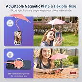 baratos Suporte para telemóvel-Guarda-chuva magnético para telefone para proteção solar de telefone ao ar livre com design de ângulo flexível &amp;Capa protetora de celular giratória para iPhone 16, 15, 14, 13 e 12 Pro MaxMag-Safe