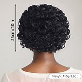 abordables Perruques Synthétiques Sans Bonnet-Perruque Synthétique Frisé Jerry Afro Bouclé Coupe dégradée Coupe Asymétrique Fabriqué à la Machine Perruque 10 pouces A1 Cheveux synthétiques Femmes Cool Classique Adorable Multicolore