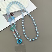economico Altre cover per cellulari-Nuova varietà di custodie per telefono con fiori colorati, con catena a croce diagonale, perline in acrilico, tracolla singola, corda per appendere il telefono, ciondolo di perle per donna