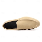 voordelige Hereninstappers &amp; loafers-Lichtblauwe instappers voor heren – ademende platte schoenen van imitatiesuède met gedempte zool voor lente-outfits, dagelijkse woon-werkverkeer en ontspannen stadswandelingen