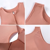 abordables Sujetadores deportivos &amp; chalecos-Mujer Sujetador de yoga Sujetador de pilates Sujetadores de Deporte Sujetador superior Relleno Sin costura Antivibración Cremallera Inalámbrico Color sólido/liso Deporte Ropa de Deporte Negro Blanco