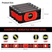 economico Strumenti di Misura-Strumento di misura multiangolo pieghevole, righello magnetico per la lavorazione del legno, misure verticali precise 45-90, compatto &amp;design salvaspazio