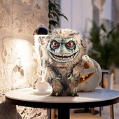 abordables Halloween-accessoire en peluche de monstre extraterrestre unique - créature spatiale faite à la main, objets de collection parfaits pour Halloween et la décoration intérieure, résine douce et tissu, cadeau
