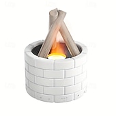 ieftine lampă de noptieră-Umidificator de aromaterapie la modă cu efect realist de flacără - un umidificator alb elegant, potrivit pentru case și birouri, un cadou ideal pentru Ziua Recunoștinței și un difuzor de aromaterapie