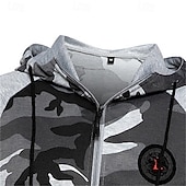 preiswerte Trainingsanzüge-Herren Reißverschluss Kapuzensweatshirt Trainingsanzug Athleisure Herbst Langarm Winddicht Fitnessstudio Training Sport Sportbekleidung Sportkleidung Tarnung Armeegrün Khaki Grau