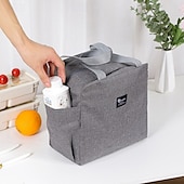 economico Organizzazione spazi-Borsa termica per il pranzo per donne e uomini, borsa termica impermeabile per alimenti, contenitore portatile per bento box, borsa termica riutilizzabile per il pranzo per lavoro, scuola, viaggio