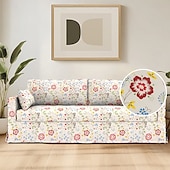 preiswerte Sofabezug-Sofabezug für Hyltarp-Sofa, gesteppt, floral, 100 % Baumwolle