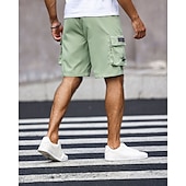 economico All&amp;#39;aperto-Per uomo Pantaloncini cargo Shorts Pantaloncini Estivi Coulisse Elastico in vita Multi-tasche Semplice Comodità Indossabile Lunghezza al ginocchio All&#039;aperto Sport Quotidiano Moda Casual Nero Verde