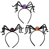 halpa Halloween-maski ja rekvisiitta-Halloween-hämähäkkipanta pörröisillä pom-pommilla, hauska hiusasuste juhliin, naamiaisiin, karkki vai keppokseen ja keppokseen &amp;esitysproppu