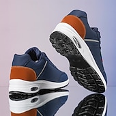 tanie Casualowe sneakersy-męskie brązowe i granatowe trampki Air Cushion – oddychające, lekkie buty sportowe z amortyzacją do codziennych spacerów, ćwiczeń na siłowni i podróży po mieście