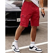 economico All&amp;#39;aperto-Per uomo Pantaloncini cargo Shorts Pantaloncini Estivi Coulisse Elastico in vita Multi-tasche Semplice Comodità Indossabile Lunghezza al ginocchio All&#039;aperto Sport Quotidiano Moda Casual Nero Cachi