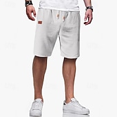 economico Classico-Per uomo Shorts Shorts di Lino Pantaloncini Estivi Shorts da Spiaggia Coulisse Elastico in vita Semplice Comodità Traspirante Lunghezza al ginocchio All&#039;aperto Quotidiano Spiaggia Vacanza Stile