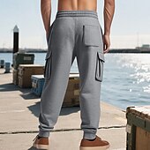 economico Pantaloni della tuta-Per uomo Pantaloni Cargo Joggers Pantaloni Pantaloni da Tuta Cargo Elastico in vita Coulisse Multi-tasche Semplice Indossabile All&#039;aperto Quotidiano Campeggio &amp; Escursionismo Moda Classico Nero Rosso