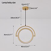 olcso Függőfények-gyűrűs medállámpa arany kivitelben, modern LED éjjeli lámpa, fém függesztékek, amelyek kompatibilisek hálószobával, étkezővel, konyhaszigettel, csillárlámpa stabilizálással