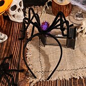 halpa Halloween-maski ja rekvisiitta-Halloween-hämähäkkipanta pörröisillä pom-pommilla, hauska hiusasuste juhliin, naamiaisiin, karkki vai keppokseen ja keppokseen &amp;esitysproppu