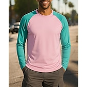 billiga Löpar-T-shirts och linnen-Herr Löpartopp T-shirt för jogging Långärmad T-shirt Snabb tork Lättvikt Andningsfunktion Tennis Golf Löpning Sportkläder Sportkläder Färgblock Vit Rosa Purpur