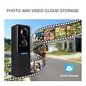 economico Impianti videocitofonici-Videocitofono wireless intelligente 1080p con suoneria, visione notturna, avvisi in tempo reale, rilevamento del corpo tramite intelligenza artificiale, chiamate bidirezionali tramite Wi-Fi,