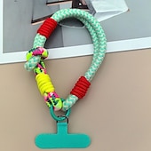 abordables Otras carcasas-Cuerda corta de moda de dos pliegues a juego con colores, cuerda corta de muñeca simple, cuerda colgante de doble capa, firme y resistente, antirroturas y anticaídas, cuerda para colgar teléfonos
