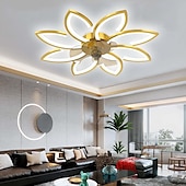 cheap Ceiling Fan Lights-Ceiling Fan with Lighting Modern LED Dimmable Fan Ceiling Light with Fan and Remote Control Timing Quiet Acrylic Flower Shape Ceiling Lamp for Bedroom Kitchen Dining Room Living Room