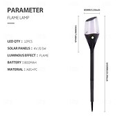 cheap Pathway Lights &amp; Lanterns-1 Pc Outdoor Waterproof Solar LED Torch Ground Plug Light Lawn Garden Courtyard Path Halloween Christmas Festival Flame Jumping Decorative Light Landscape Light
