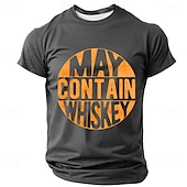 preiswerte Lustige T-Shirts für Männer-Oktoberfest Herren Whiskey T Shirt Kurzarm T-Shirt 3D-Druck Rundhalsausschnitt Hemd Mode Übertrieben Täglich Party Straße Lässig Schwarz Blau Grün Sommer Frühling Bekleidung S M L XL XXL XXXL