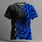 preiswerte 3D-T-Shirts-Herren Visuelle Täuschung T Shirt Kurzarm T-Shirt 3D-Druck Rundhalsausschnitt Hemd Übertrieben Designer Party Straße Lässig Weiß Gelb Blau Sommer Frühling Ganzjahres Bekleidung S M L XL XXL XXXL