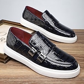 abordables Baskets-Mocassins en similicuir tressé jaune pour homme avec brides à double boucle, chaussures décontractées à enfiler pour les sorties estivales, les voyages et le quotidien