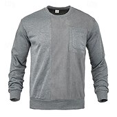 abordables Sweat-shirts basiques-Homme Sweat-shirt Pull Noir Blanche Beige Gris Col ras du cou Uni Texturé Sport &amp; Loisir Occasionnel Quotidien Streetwear Frais Designer Printemps &amp; Automne Vêtement Tenue Pulls Capuche Pulls