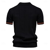 economico Polo Elite da Uomo-Per uomo Per maschio Tinta unica Strisce verticali Polo Maglione polo lavorato a maglia Manica Corta Collo ripiegato Colletto Polo Zip a un quarto Moderno Formale Lavoro Sport &amp; Outdoor Con zip