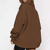 זול הודו ו sweatshirt-בגדי ריקוד נשים אחיד חולצת ספורט תעצור בצד סתיו רבע מיקוד שרוול ארוך בגדי ספורט ומנוחה עמיד לחות וויק טניס גולף ריצה משמש שחור לבן בגדי ספורט לבוש אקטיבי