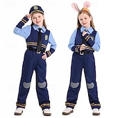 economico Costumi per bambine-Detective degli animali Poliziotto / Poliziotta Coniglietto Abiti Costume Film d'avventura Cosplay for Ragazze Bambini Halloween Carnevale Performance Vestirsi in modo educativo Vestiti per eventi