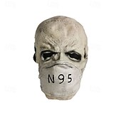 cheap Halloween Mask &amp; Props-Halloween Virus Mask For Adults Realistic Scary Costumes Latex Face Mask, Creepy Pandemic Horror Mask, Spooky Disease Outbreak Party Prop