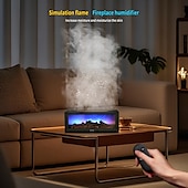 abordables 123496-1 cheminée à simulation de flamme rétro, humidificateur silencieux, machine d&#039;aromathérapie, lumière d&#039;ambiance colorée, interrupteur de synchronisation à trois niveaux, télécommande de type C, prise