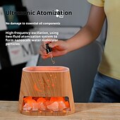 preiswerte Dekorative Lichter-1 Stück Aromatherapie-Maschine aus natürlichem Stein, Luftbefeuchter, buntes Flammen-Atmosphärenlicht mit ätherischem Ölzusatz, hohler Stern, Mond, Salzstein, dekoratives Licht, Fernbedienung, Timing,