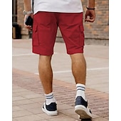 economico All&amp;#39;aperto-Per uomo Pantaloncini cargo Shorts Pantaloncini Estivi Coulisse Elastico in vita Multi-tasche Semplice Comodità Indossabile Lunghezza al ginocchio All&#039;aperto Sport Quotidiano Moda Casual Nero Cachi