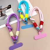 abordables Otras carcasas-Cuerda corta de moda de dos pliegues a juego con colores, cuerda corta de muñeca simple, cuerda colgante de doble capa, firme y resistente, antirroturas y anticaídas, cuerda para colgar teléfonos