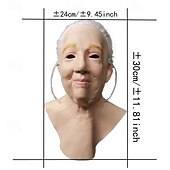 ieftine Masca și accesorii de Halloween-Mască de Halloween pentru bunica, costume realiste și înfricoșătoare, mască facială din latex, mască de groază pentru femeie în vârstă, recuzită de petrecere de vrăjitoare înfricoșătoare
