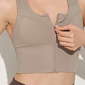 baratos Sutiãs esportivos &amp; coletes-Mulheres Sutiã de ioga Tanque Sutiã Pilates Roupa-Interior Suportes altos Respirável absorvente de suor Sem Fio Com almofadas Cor Sólida / Simples Esporte Roupas Esportivas Preto Azul Academia