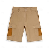 billiga Открытый-Men's Cargo Shorts Outdoor Shorts Shorts Casual Shorts Hiking Shorts Patchwork Multi Pocket Straight Leg Solid Color Color Block Moisture Wicking Wearable Knee Length Outdoor Casual Daily Vacation